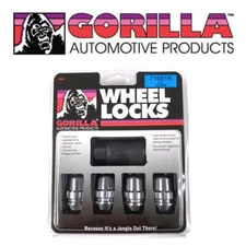 Gorilla Wheel Locks Lug Nuts Chrome 1/2-20 RH Thread Bulge Acorn 1/2" 71681N