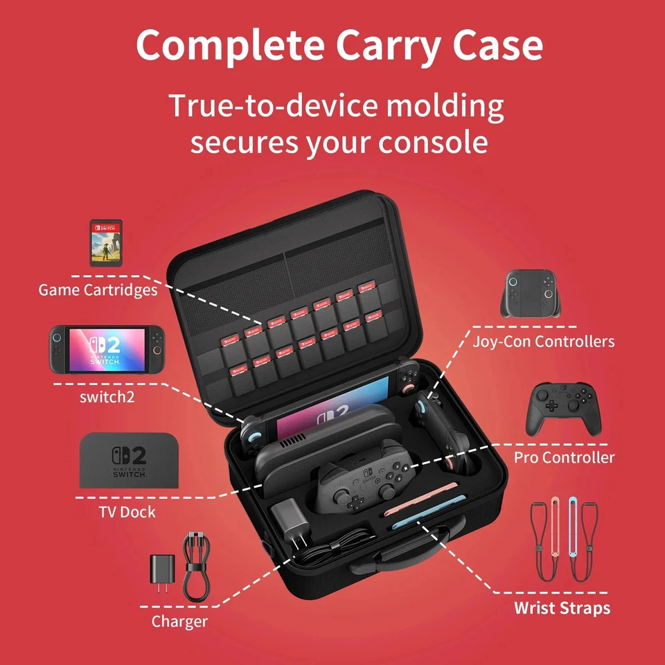 for Nintendo Switch 2 Game Console Storage Portable Handbag Crossbody Bag Case - Image 3 of 4