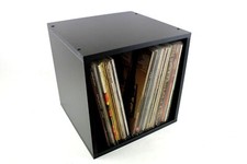 McDAISON Mobile espositore PORTA DISCHI in MDF nero a cubo x 70-90 LP vinile 33