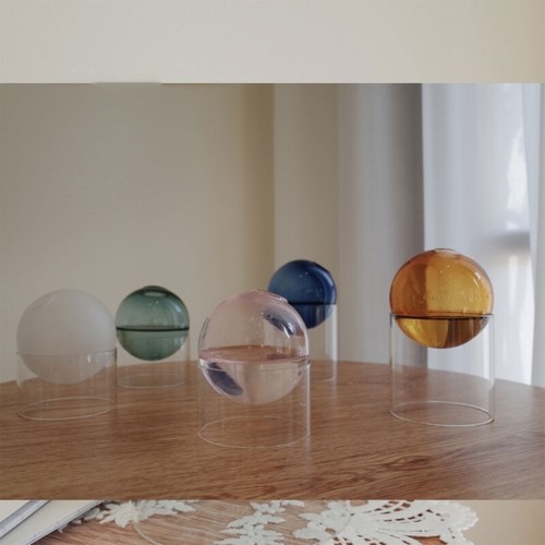 Transparent Spheroidal Glass Vase Room Decorations Plant Hydroponic Bottle - Foto 4 di 20