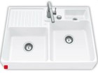 Villeroy & Boch Spülstein Doppelbecken Weiß (alpin) Keramik Spüle Modulspüle