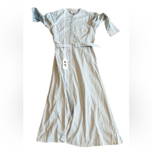Tuckernuck Sea Stripe Catherine Belted Long Sleeve Maxi Dress in Slate Blue NEW - Picture 12 of 13