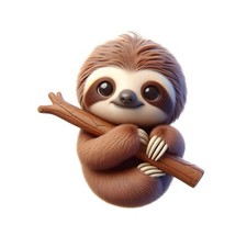 Wall decal sticker sloth 3D wall sticker 18x18 cm large