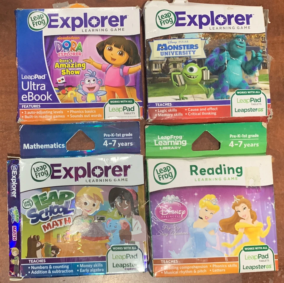 4 LeapFrog Pad Leapster Explorer *DORA,MONSTERS U, Leap,PRINCESS - Image 2 of 4