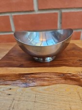 Vtg Stainless Steel Asymmetric Bowl Made in Denmark 5 x 4.75", 2.5" High Scandi