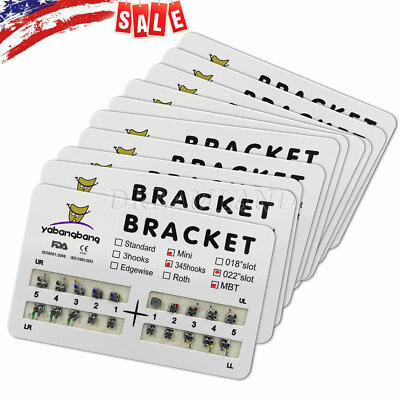 200PCS Orthodontic Dental Mini MBT 022 3-4-5 Hooks Bracket Braces LIU-C