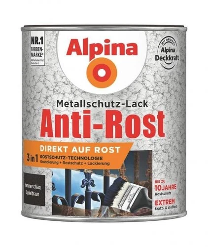 Alpina Metallfarbe, Rostprimer etc Anti Rost Hammerschlag 750 ml ca. RAL 8028 Du