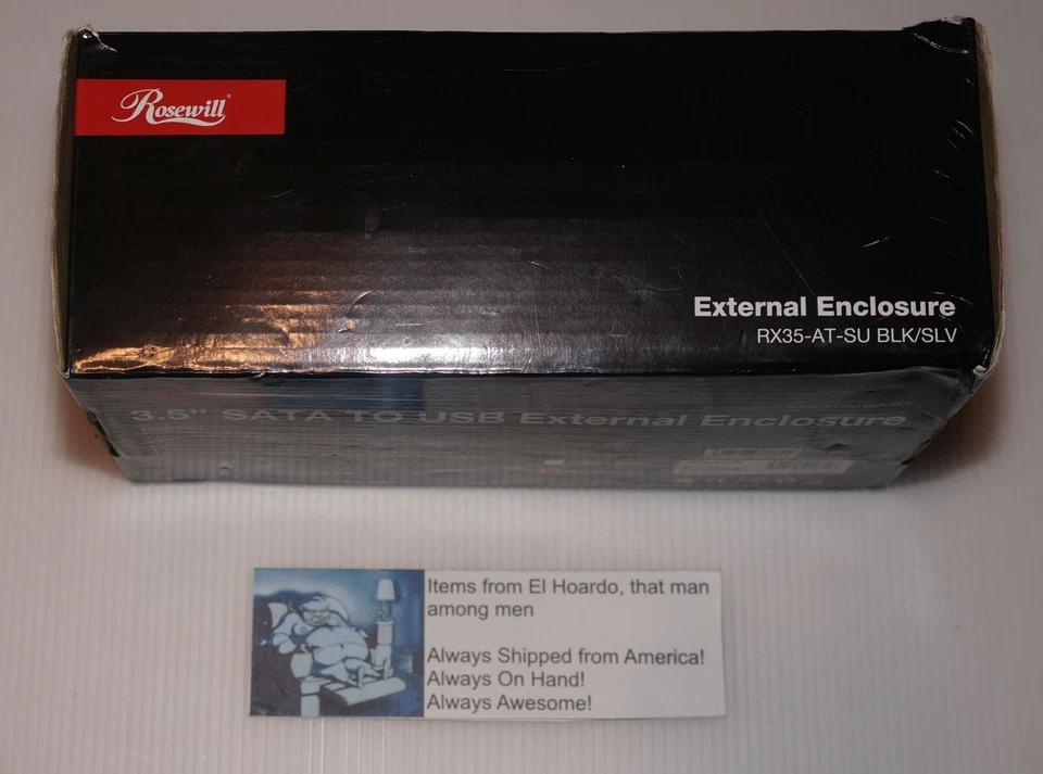 Rosewill  3.5 SATA TO USB External Enclosure.  RX35-AT-SU BLK/SLV With 500gb HDD - Image 3 of 4