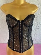 forever 21 Bustier Corset Silver Rhinestone Size Small New With Tag