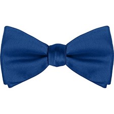 Mens Pre-Tied Bow Tie Adult's Adjustable Tuxedo Satin Bowtie Dark Blue