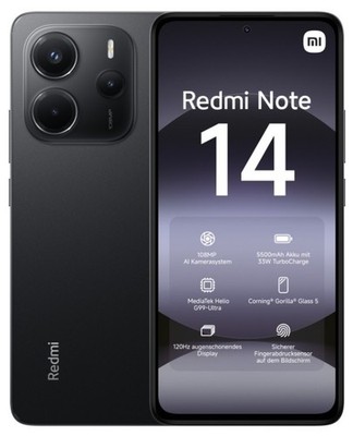 Redmi Note 14 4G Xiaomi Smartphone 128GB Schwarz Dual SIM 108M (Entsperrt) - C-Ware