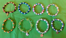handmade beaded bracelet lot of 8 free shipping