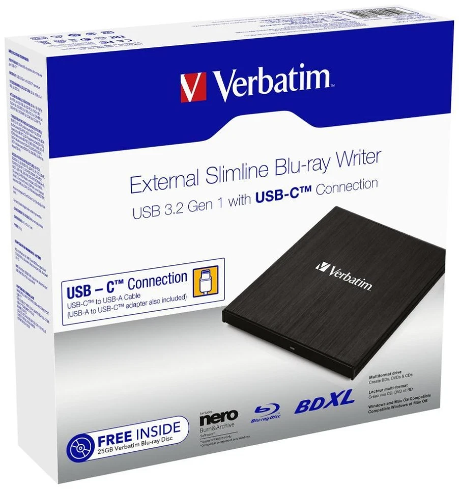 Slim External Blu-ray / DVD Writer, Black 43889 - Image 3 of 3