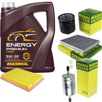 Mann Inspektionspaket Filterset 5L Mannol Energy Premium 5W-30 FüR VW Fox 1.4
