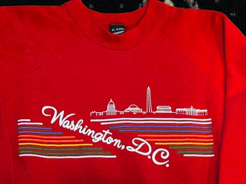 Vintage 1980s Washington DC Sweatshirt L/XL Adult Rainbow