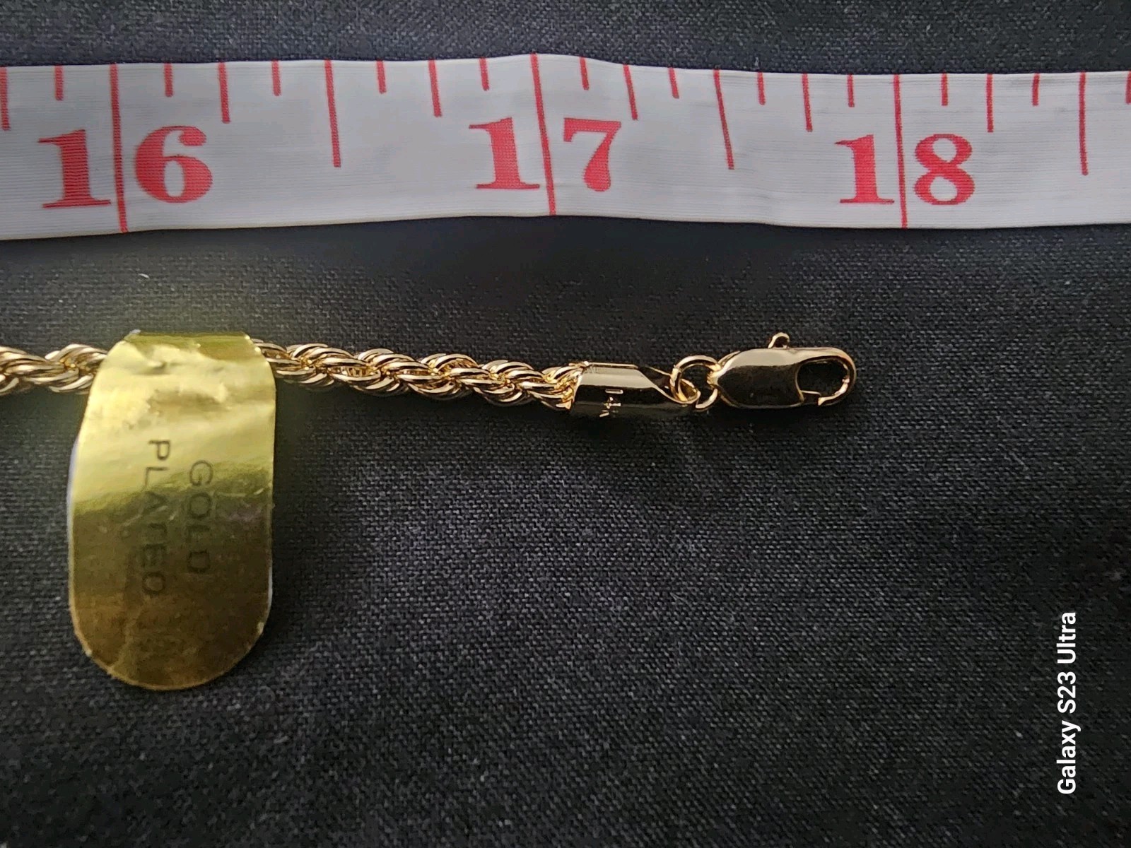 18in. 14K-Gold-Plated brass-1.9mm Rope Chain w/Nautical Anchor Charm Pendant image 6
