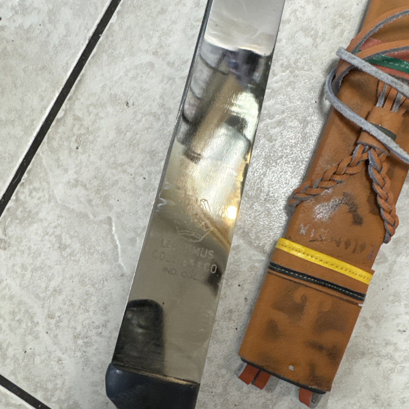 Vintage COLLINS & Co Legitimus Macheti W Leather Sheath 20" Blade