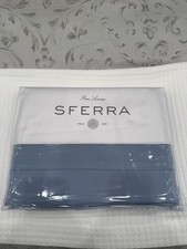 SFERRA LEONARDO PERCALE 3PIECE QUEEN DUVET COVER SET IN POOLSIDE BLUE MADE ITALY