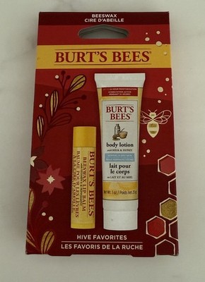 Burt's Bees Beeswax Lip Balm & Body Lotion Milk & Honey Gift Set Hive Favorites