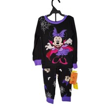 Disney Minnie Mouse Vampire Halloween Pajama Set Long Sleeve Top and Pants