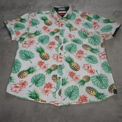 MBX Good Vibes Only Hawaiian Shirt Mens XL Tropical Print Short Sleeve Button Up