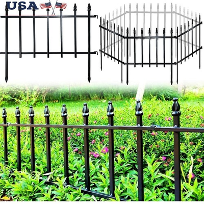 #ad Durable Wrought Iron Garden Fence Panel Flower Bed Edging amp; Pet Barrier New $83.99