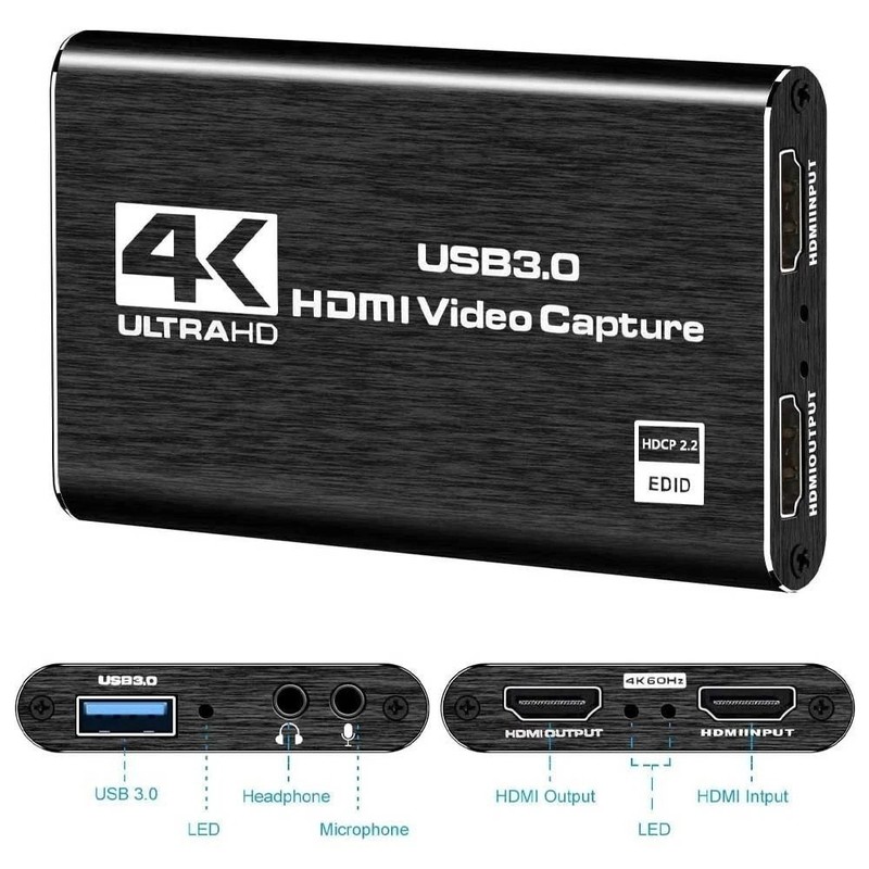 4K HDMI Capture Card for Streaming 60FPS USB 3.0 Game Audio Video Capture UK