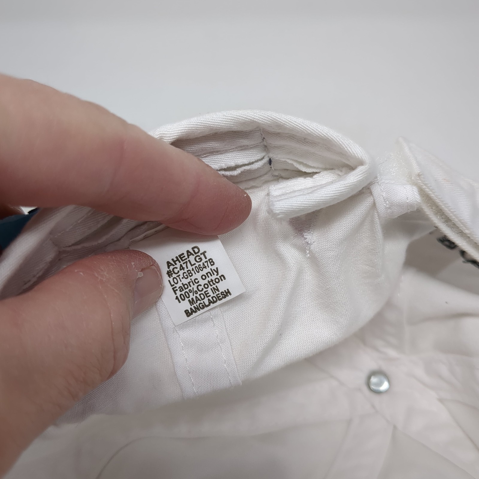 Ahead Strapback Hat Solid White One Size Embroide… - image 10