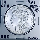 1921 BU GEM MORGAN SILVER DOLLAR UNC MS+++ U.S. MINT RARE COIN 7646
