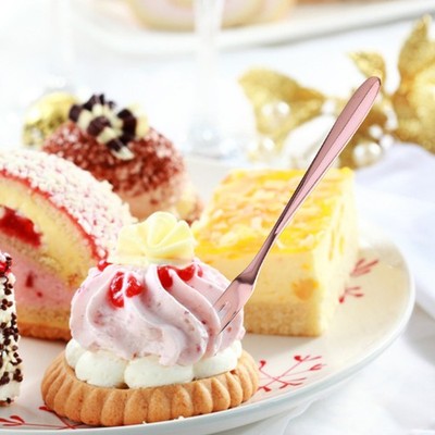  Edelstahl-Fruchtgabeln Zwei-Zinken-Dessertgabeln Langgriff-Heugabeln für