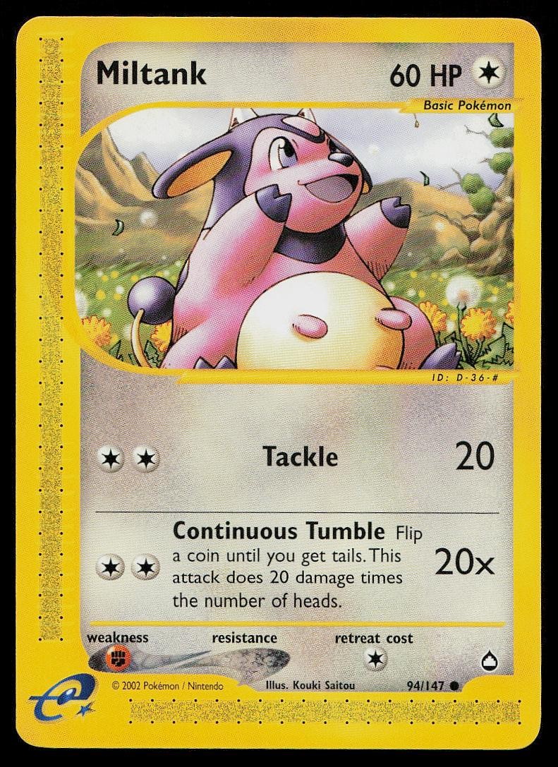 Miltank 94 Common Aquapolis Pokemon Near Mint