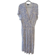 Modcloth Blue  White Floral Faux Wrap Dress Size 3X