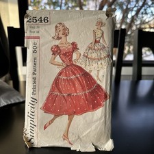 Rare Simplicity 2546 Misses Dress Sewing Pattern Mostly UNCUT Sz 14 Read