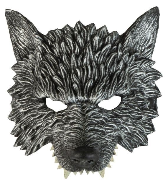 Mens Chinless Wolf Mask Halloween Werewolf Fancy Dress Horror Costume Accessory