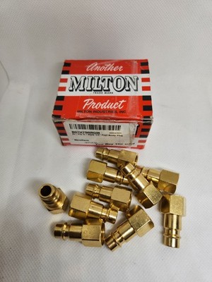 Milton 761 Hi-Flo ''V'' Style 1/4'' Female NPT (FNPT) Brass Plug - 10 Pack