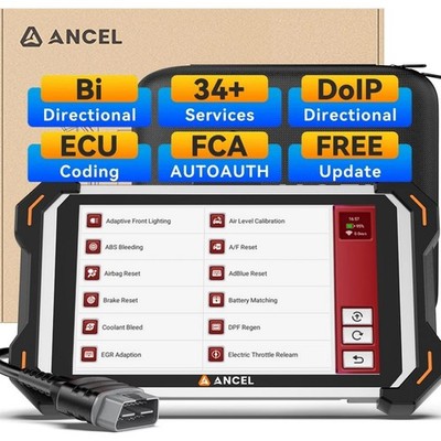 ANCEL DS600 Elite OBD2 Diagnosegerät Alle System 34 Reset CANFD DoIP Aktive Test