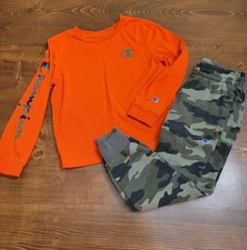Champion Little Boys Size 6 Matching 2-piece Set Orange Camo Camouflage Pants