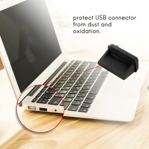 10 pcs Silicone USB port plug dustproof plug stopper black V7J41031 - Photo 9/10