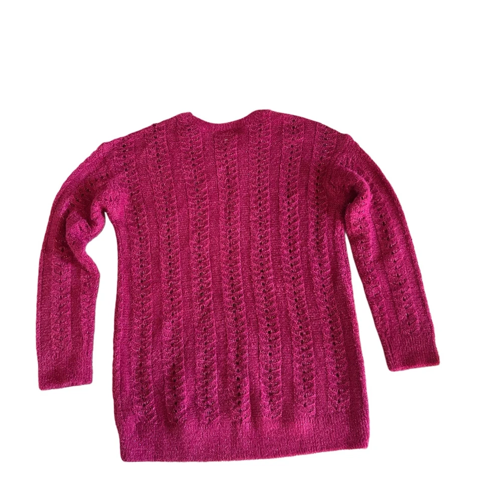 Suéter Elegante para Niños Niñas Talla 10/12 Elastizado Suave Abierto Crochet Look Foto 2 de 4