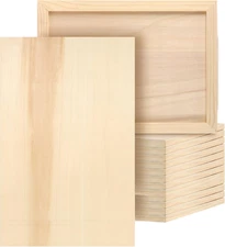 14 Pack 9 X 12 Inch Wood Canvas Panels, Artist Wooden Canvas Board Unfinished Wo