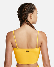 NWT Nike Swim Set Yellow Bandeau  High Waisted Bikini Bottom Ribbed Size M