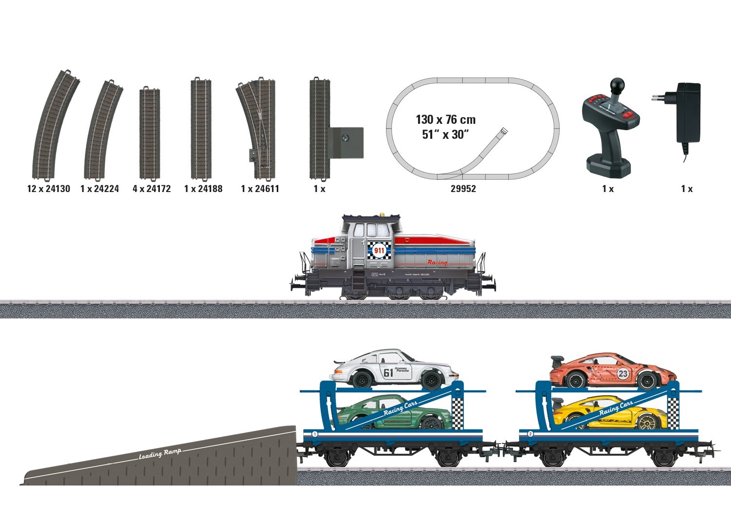 Marklin 29952 Coffret de départ train électrique avec locomotive diesel He échelle H0