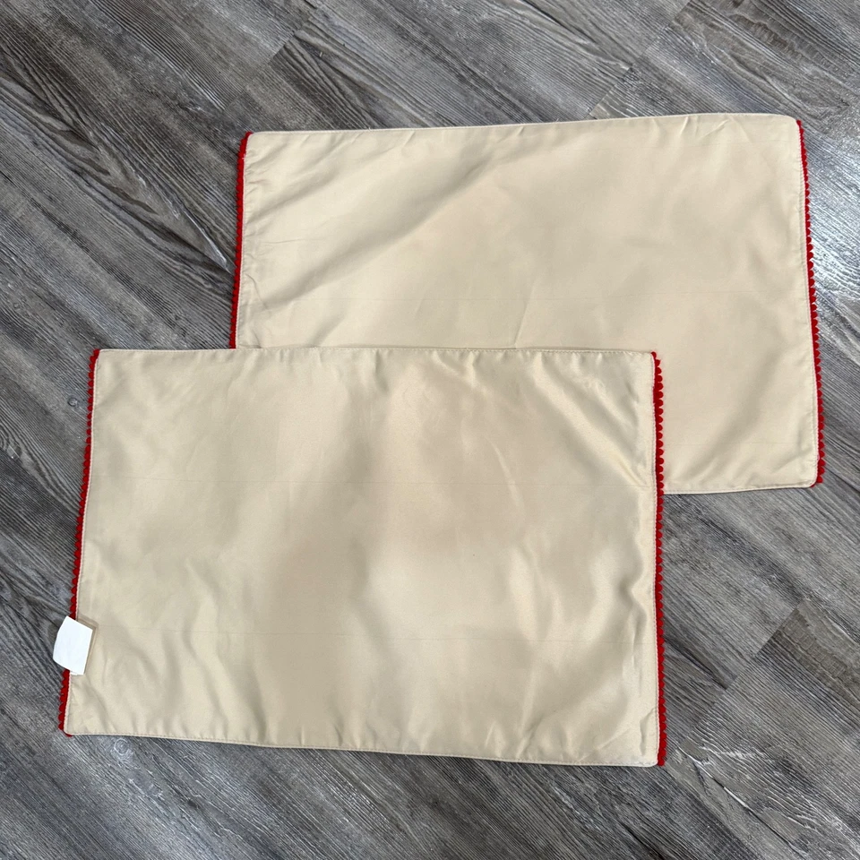 Lot of 2 ~ Black Lab Holiday/Christmas Place Mats 20”x13”Lined Beige Embroidered - Image 4 of 4