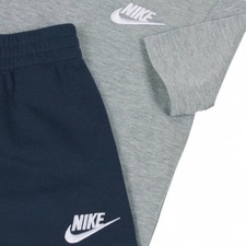 Nike Kids 2 Piece Shorts Set Gray T- Shirt  Navy Shorts Boys Small  Sz 5  New