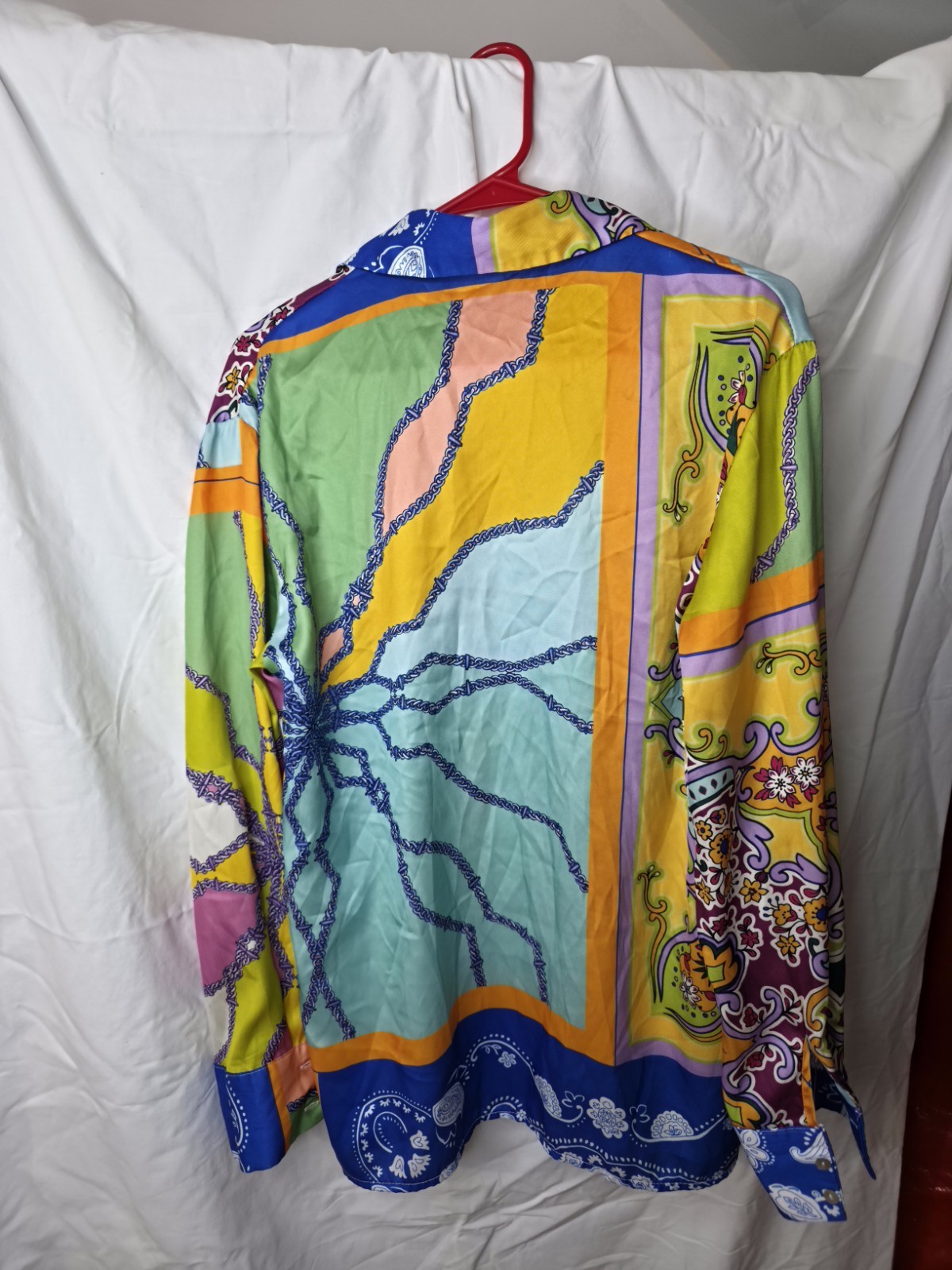 Men's Multicolor Patchwork Long Sleeve Casual But… - image 2