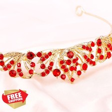 TOBATOBA Red Tiara Crown Queen of Hearts Wedding Prom Princess Hair