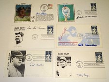 6 Baseball Autographs on Ruth FDC - Happy Chandler, Wally Berger, Boo Ferris +