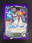2025 Bowman Basketball Purple Refractor Cam Ward #CPA-CW