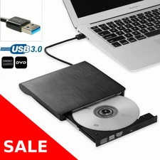 Slim External USB 3.0 Portable CD DVD Drive ROM for Desktop/Laptop/Mac OS