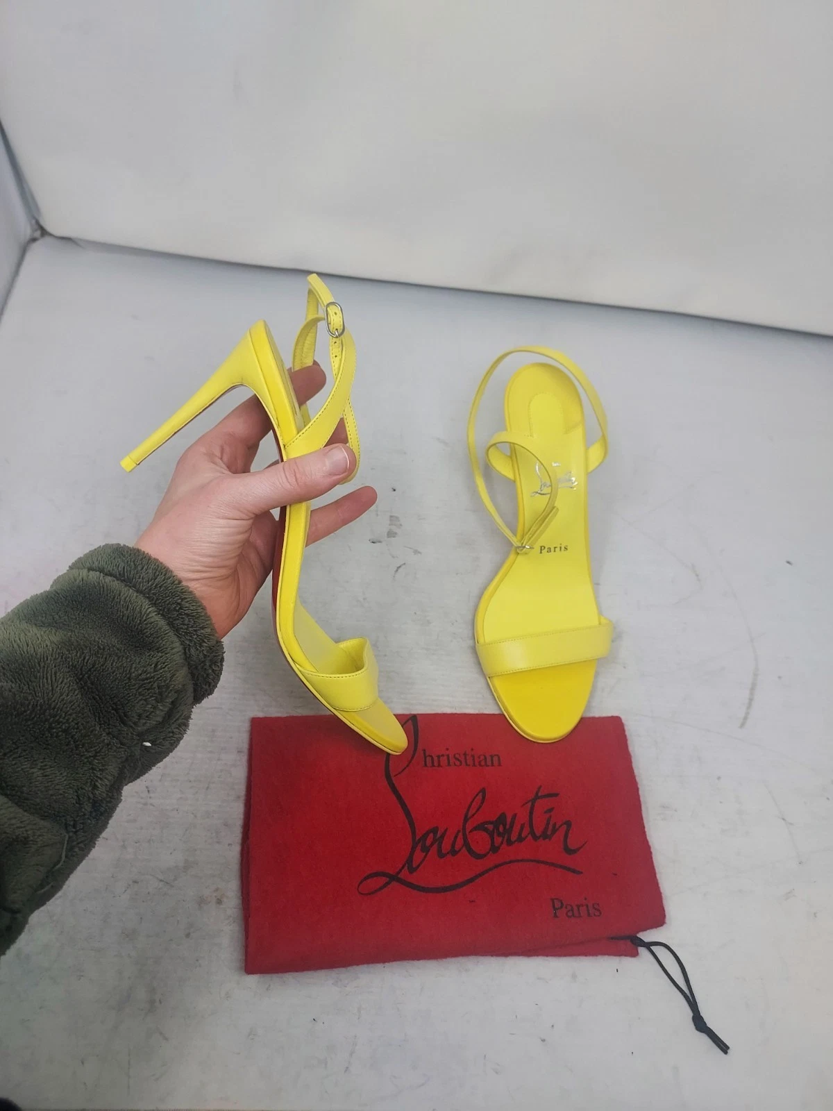 Christian Louboutin — Christian Louboutin EU 39.5 US 9.5 NEW Loubigirl Yellow Ankle Strap Heel Sandal
